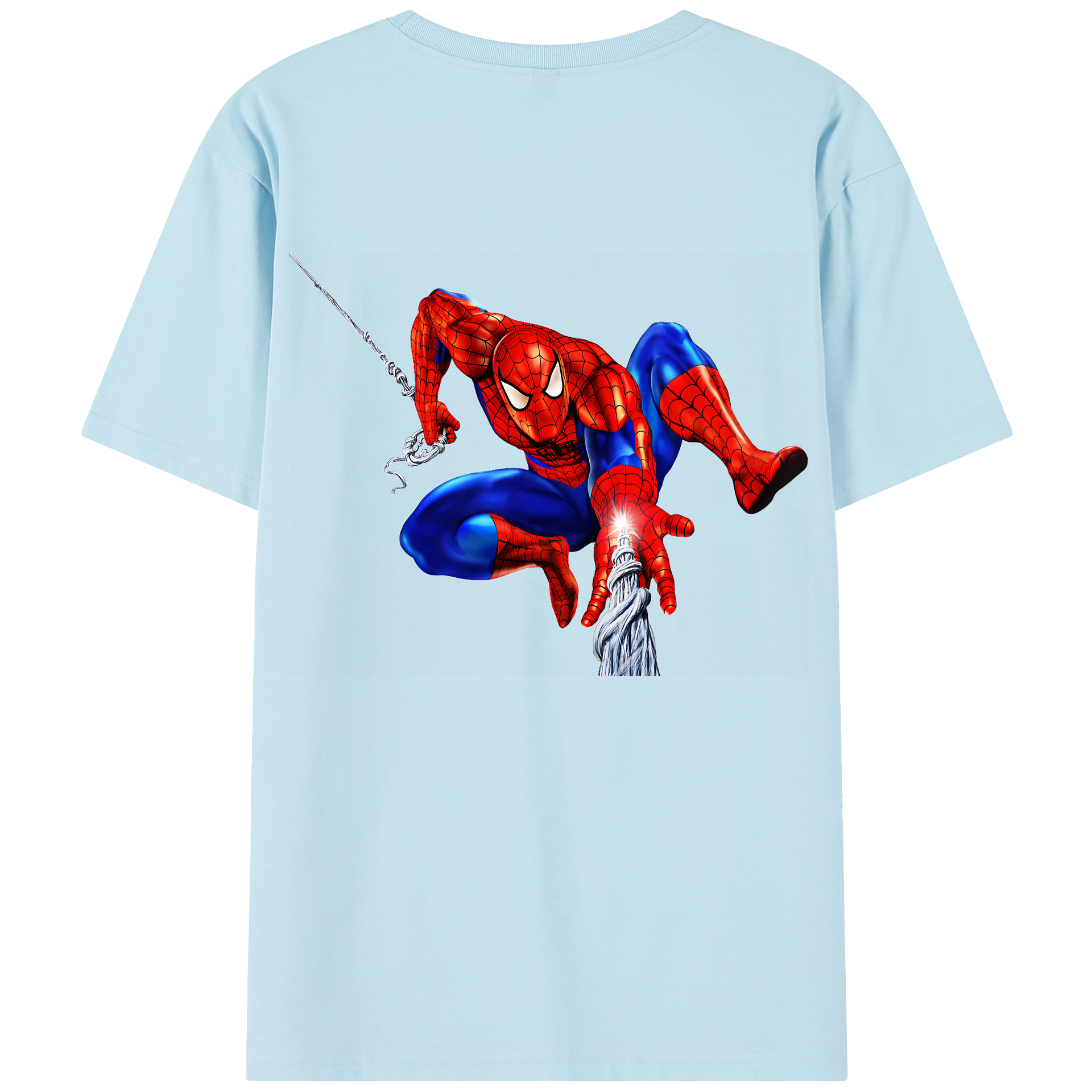 （画像用） Spider Man スパイダーマン 綿100％半袖Tシャツ（背面プリント）
